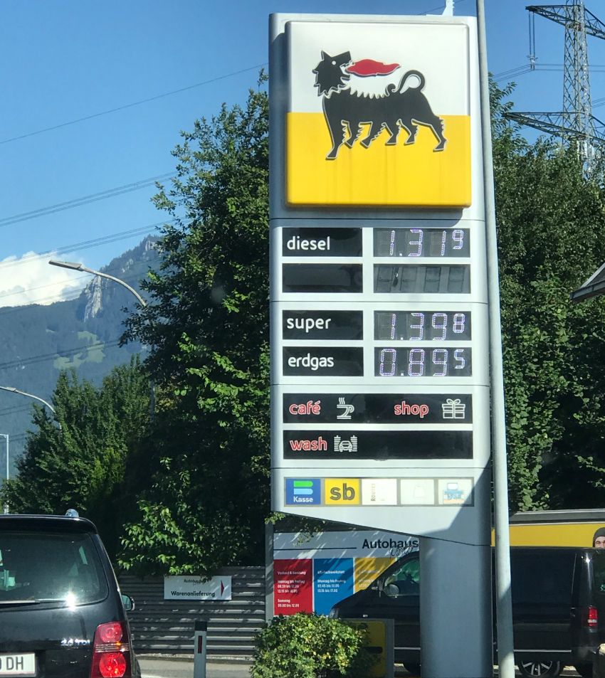 Prezzi carburante benzina diesel austria 2021