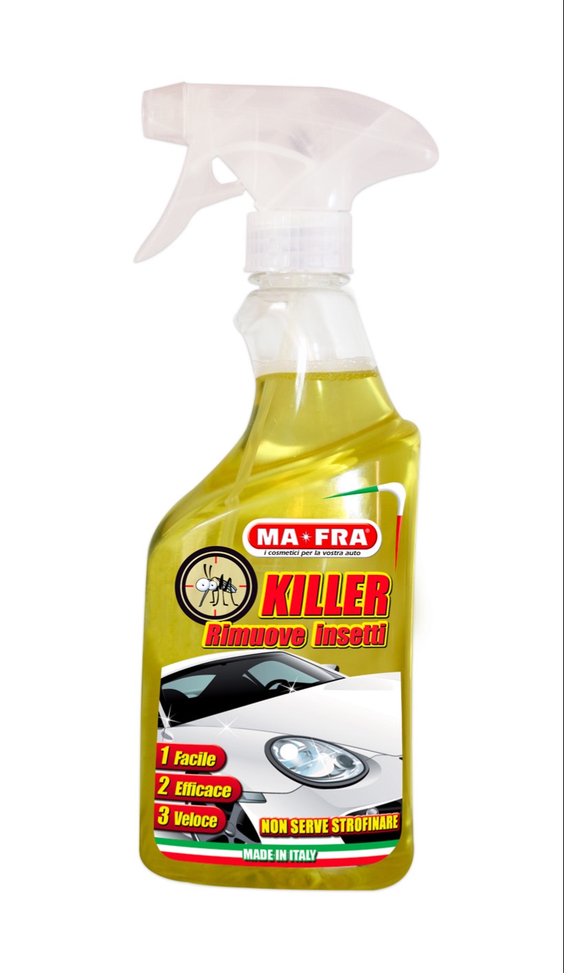 Un prodotto specifico per togliere i moscerini dall'auto
